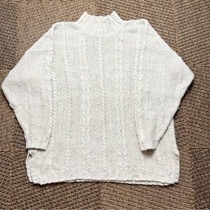 Forelli Oatmeal Mock Neck Cable Knit Sweater Size 3X Plus Size